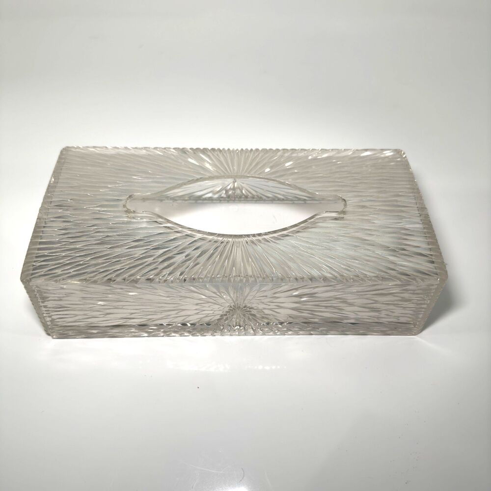 Celebrity Inc New York Tissue Box MCM Vanity Starburst Embossed Wall Counter VTG